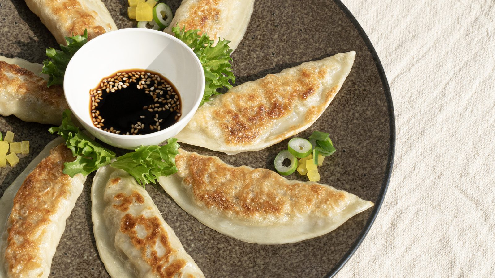 Vegetable dumpling close
