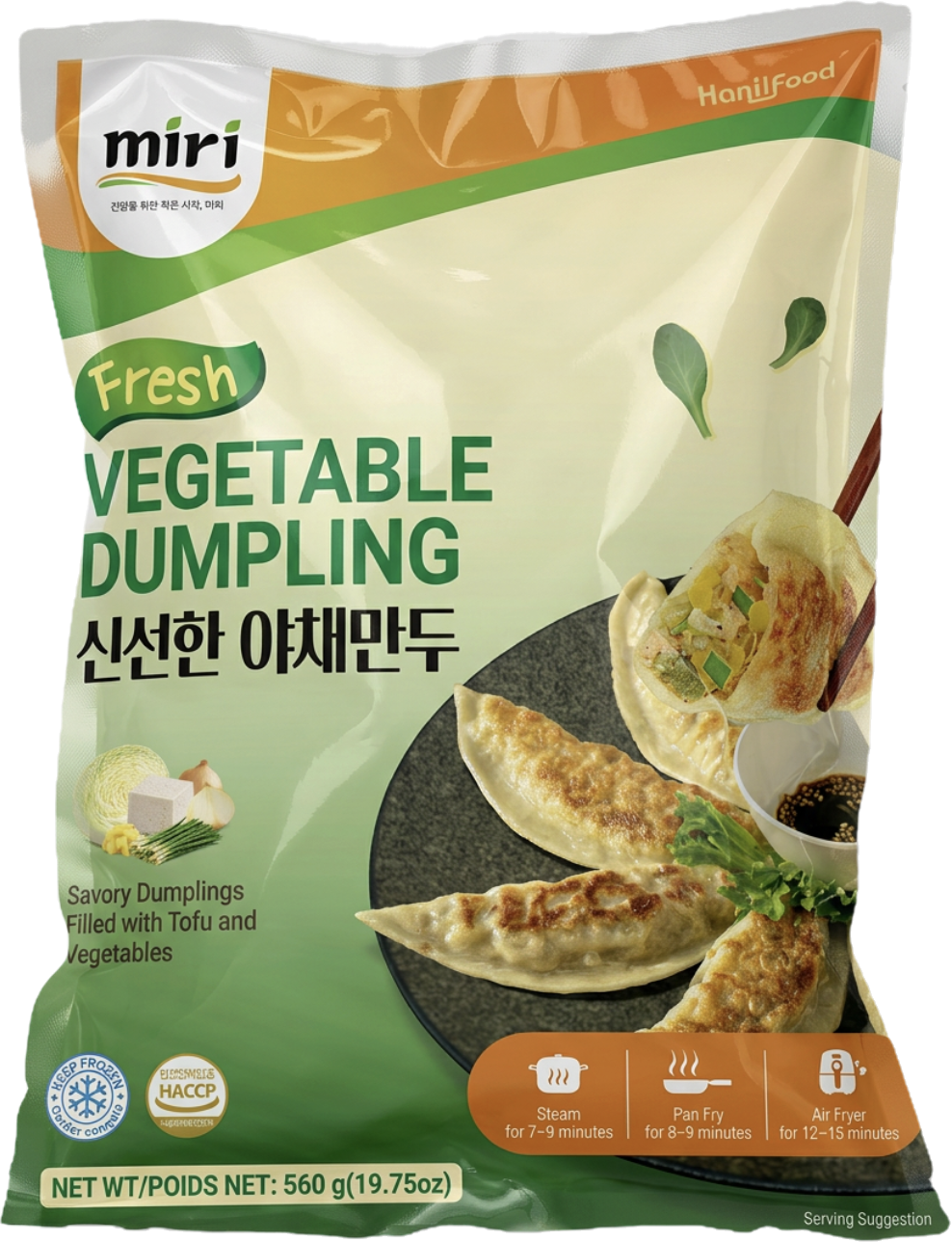 miri Fresh Vegetable Dumpling — Korean vegetable dumplings package